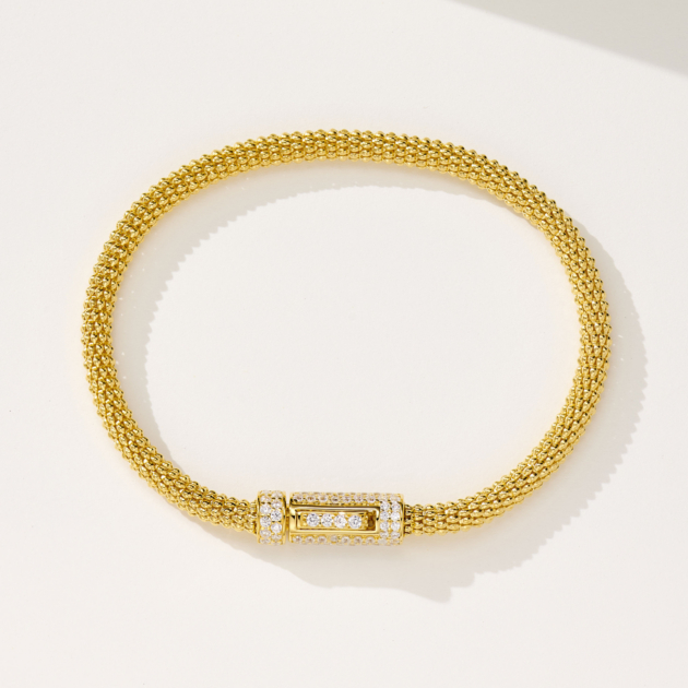 Braided Diamond Soft | Silver Bracelet