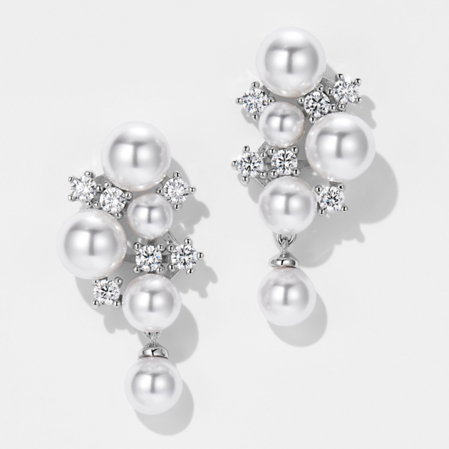 Sparkling Pearl | Silver Earrings