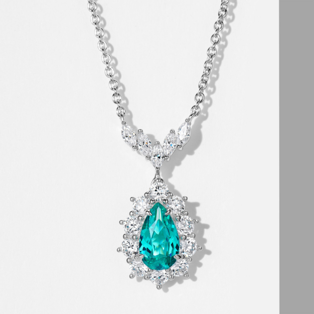 1.7ct Paraiba Diamond | Silver Necklace