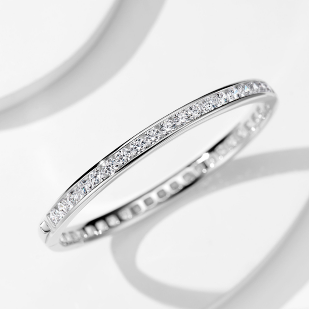 Track-set Diamond Bracelet | Silver Bracelet