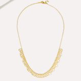 full view of gold plated Sterling silver lace-trimmed necklace