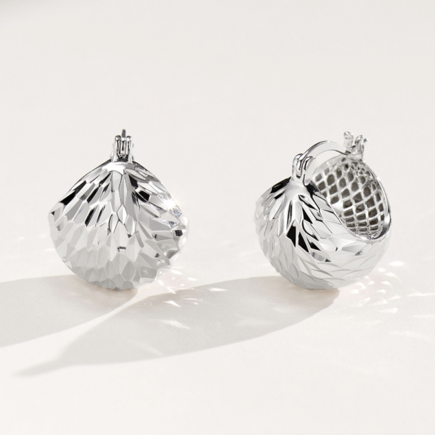 Sparkling Pinecone | Silver Earrings