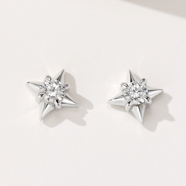 Stars 4mm Diamond | Silver Earrings