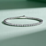 front view close-up Minimalist Mini Tennis Silver Bracelet