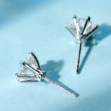 back view close up of Classic Six-Prong Sterling Silver Stud Earrings