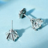 ear sticks and earplugs details of Classic Six-Prong Sterling Silver Stud Earrings