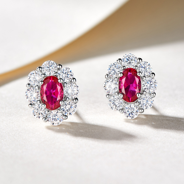 Brocade Colored Diamond | Silver Earrings