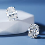 main stone details of Classic Four-Prong Sterling Silver Stud Earrings