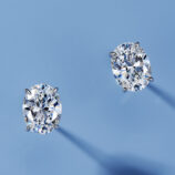 top view close-up of Classic Four-Prong Sterling Silver Stud Earrings