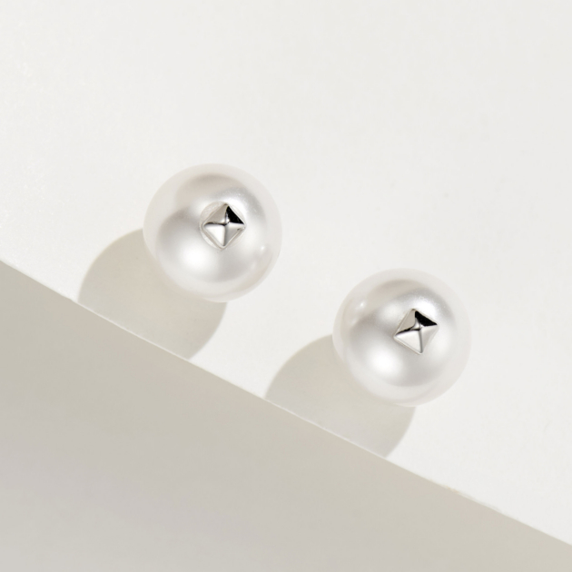 8mm Simple Pearl | Silver Earrings