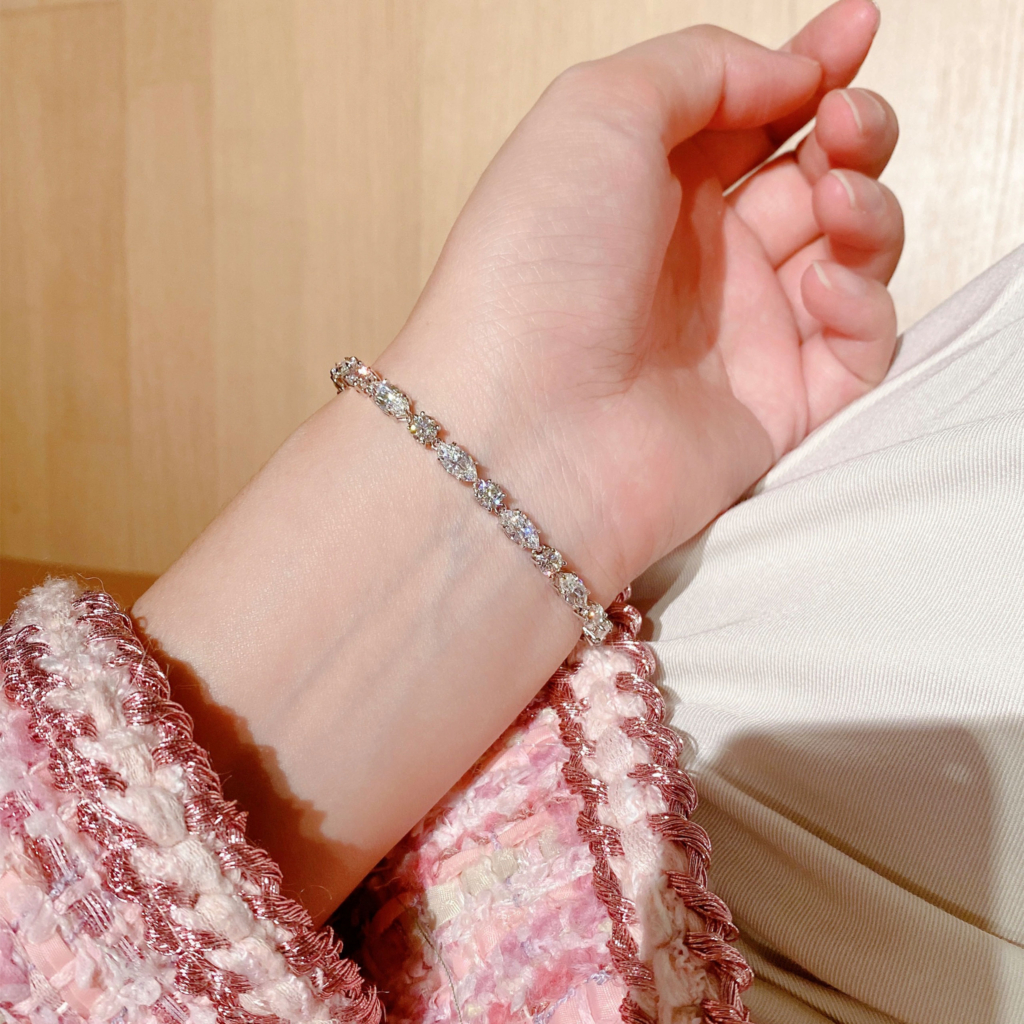 spliced Multi-Cut Sterling Silver Bracelet on a wrist