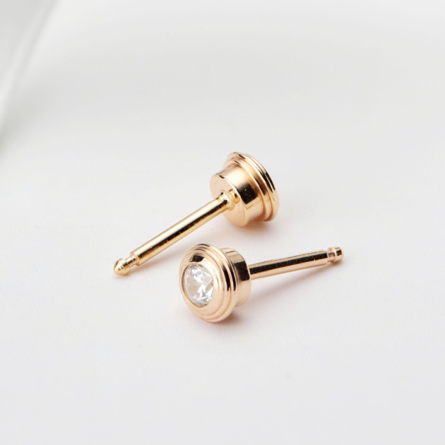Simple Small Diamond | Silver Earrings