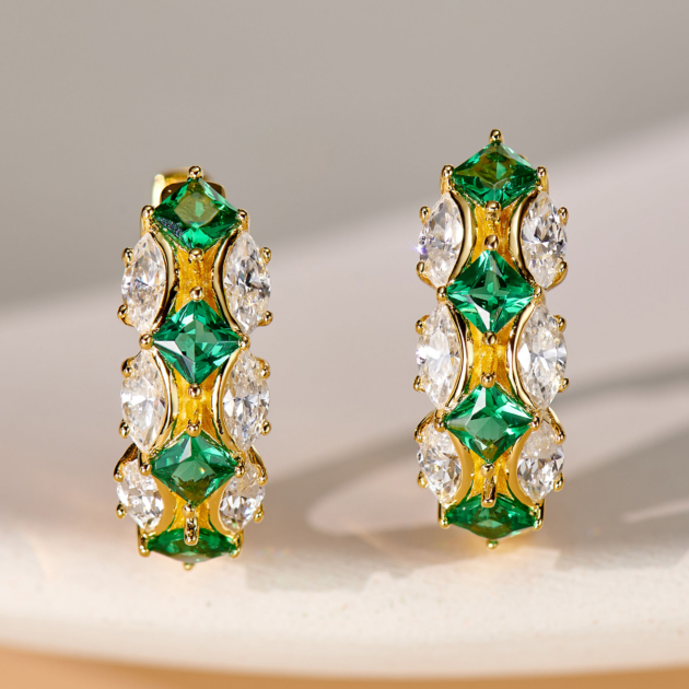 Green Spinel | Silver Earrings
