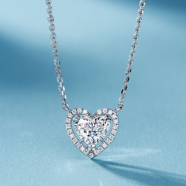 2ct Heart-shaped Diamond | Silver Necklace