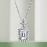 front view close-up of Sterling silver perfume bottle necklace