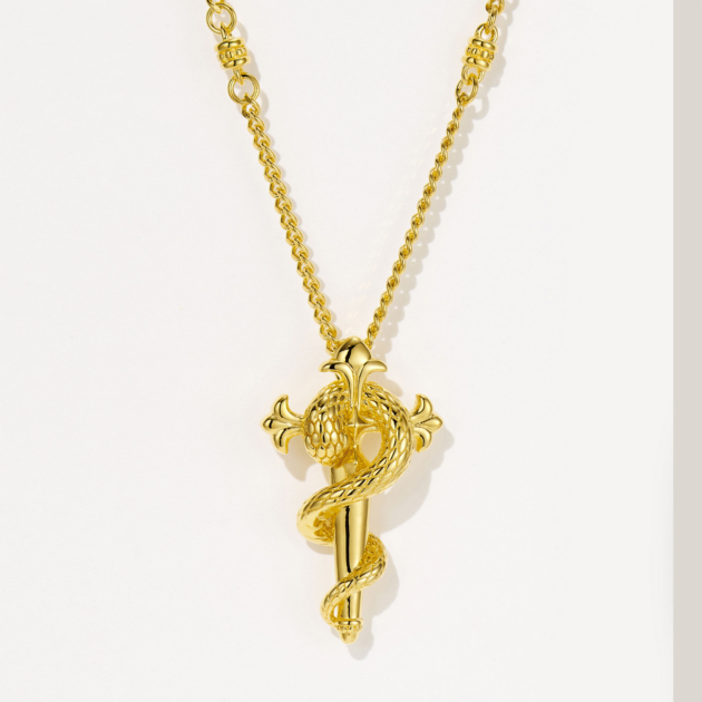 Scale Textured Snake | Silver Necklace
