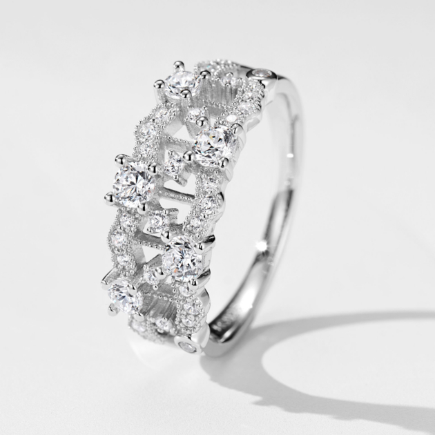 Court Lace Diamond | Silver Ring