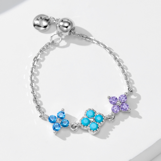 Clover Colored Diamond | Silver Ring