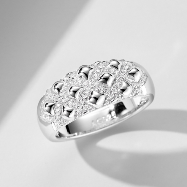 Bubble Checkerboard | Silver Ring