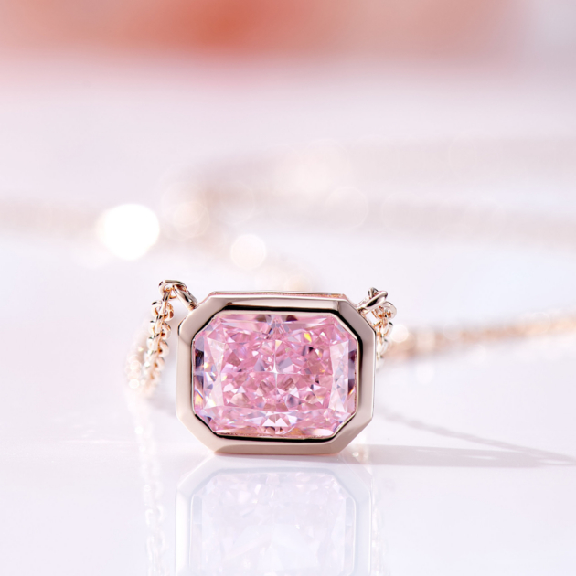 2ct Rectangular Diamond | Silver Necklaces