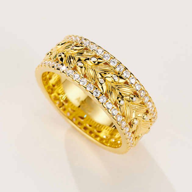 Wheat Diamond | Silver Ring