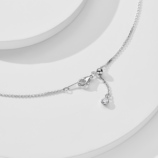 clasp's details of Sterling Silver smile Mixed-Cut Cubic Zirconia Stones Bar Necklace