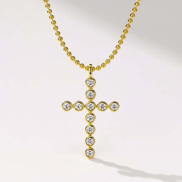 Bubble Cross | Silver Necklace