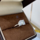 Sophisticated Two-Stone Sterling Silver Ring displayed in jewelry box