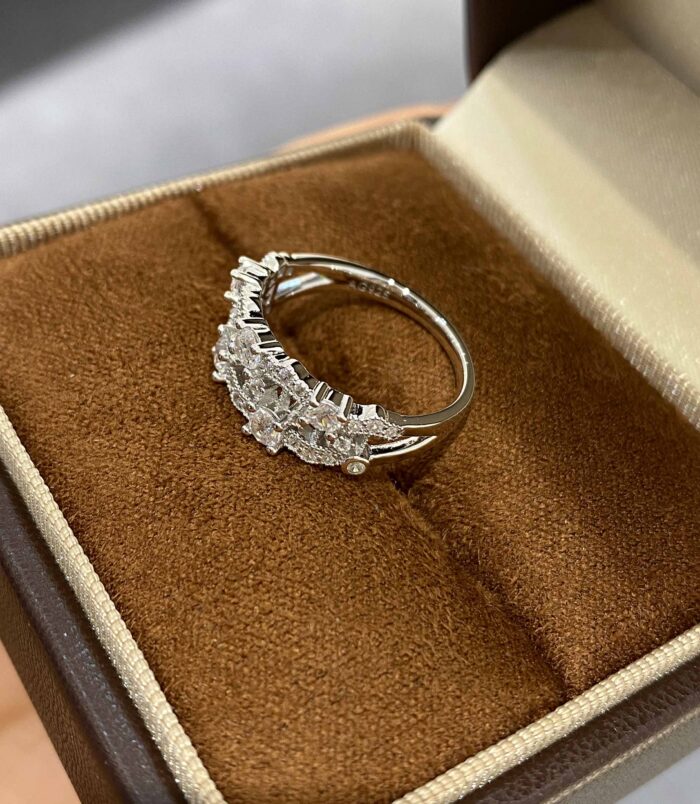 Sparkling Intricate Openwork Sterling Silver Ring display in a jewelry box