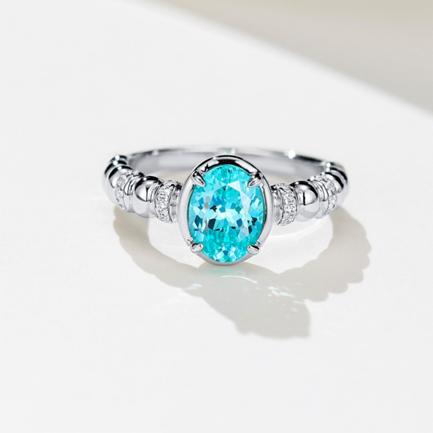 3.2ct Paraiba Diamond | Silver Ring