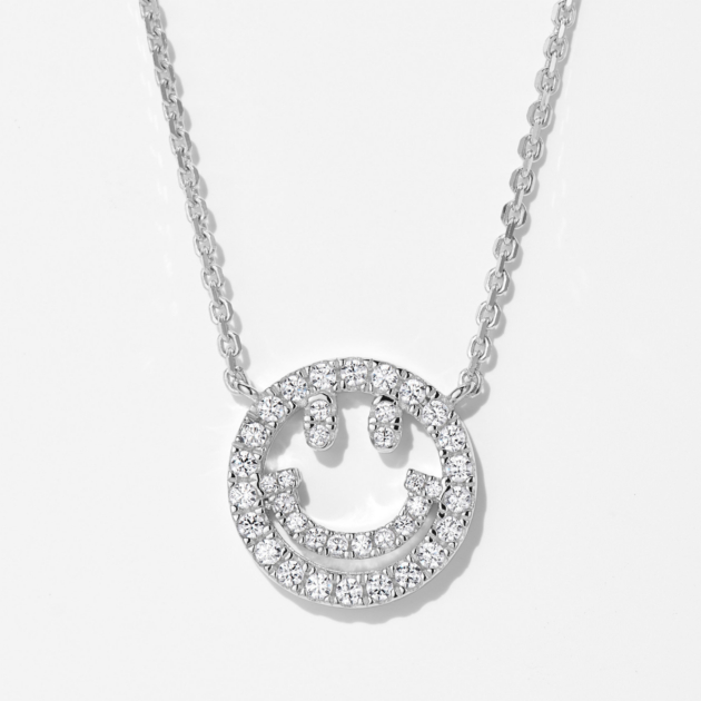 Smiley Diamond | Silver Necklace
