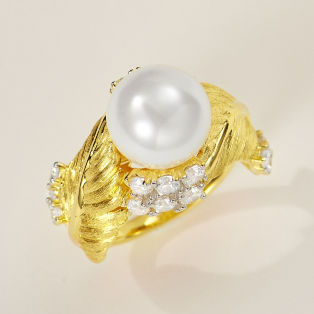 Leaf Pearl | Silver Ring
