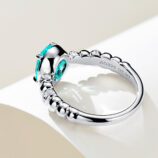 inner view close-up of Paraiba Twisted Rope Sterling Silver Ring