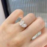 Sophisticated Two-Stone Sterling Silver Ring worn on model's finger