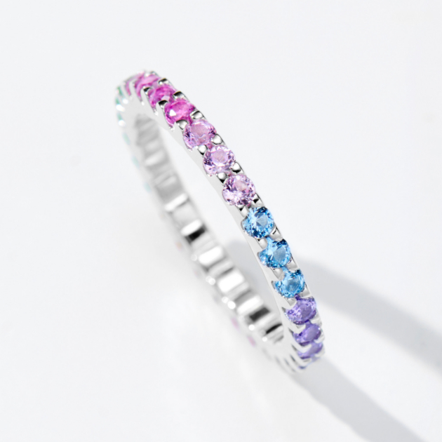 Rainbow Diamond | Silver Ring