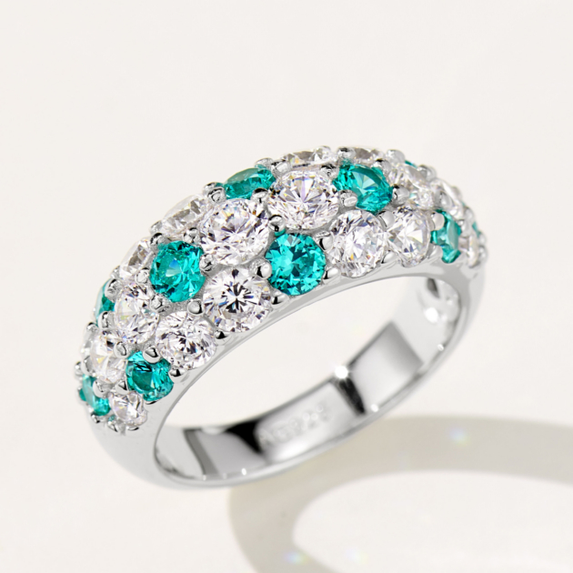 Paraiba/Red Corundum | Silver Ring