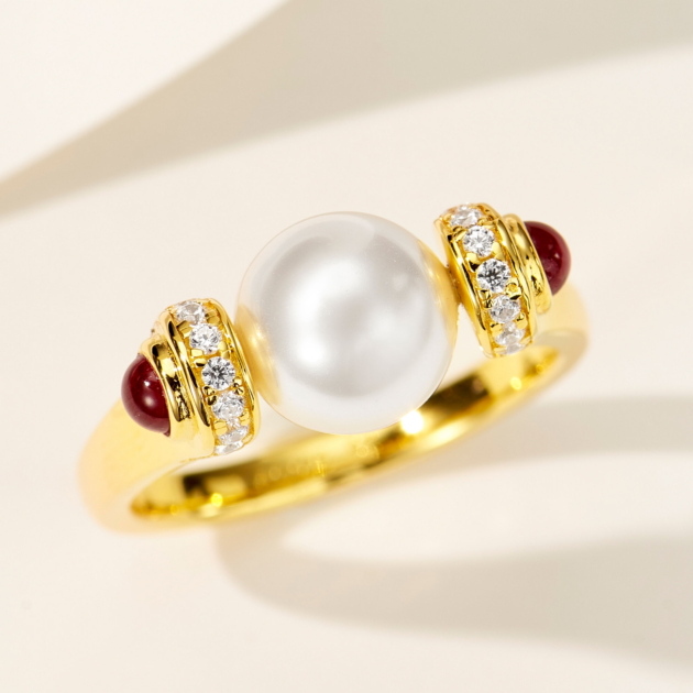 8mm Lucky Pearl | Silver Ring