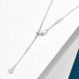 clasp details of Sterling Silver Blue Zirconia Stones and Star Accents Necklace