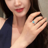 Paraiba Twisted Rope Sterling Silver Ring display on model