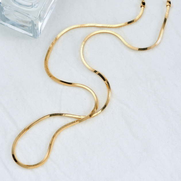 M Square Snake Bone | Silver Necklace