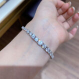 Elegant gradient Tennis 925 Silver Bracelet on a wrist