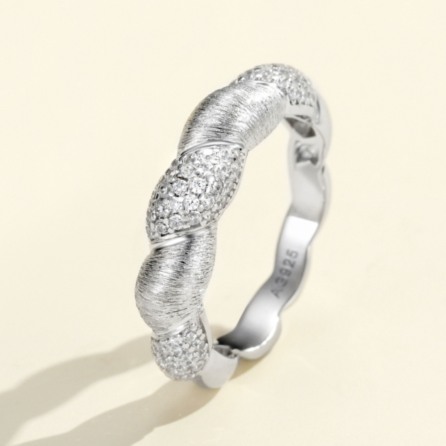 Brushed Twist | Silver Ring