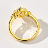 back view close-up of Luxurious Oval-Cut Cubic Zirconia Gold-Plated Sterling Silver Ring