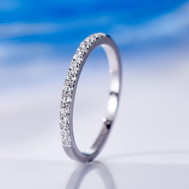 Half Circle Diamond | Silver Ring