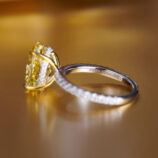 inner view close-up of Luxury Yellow Gemstone Sterling Silver Ring