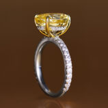side view close-up of Luxury Yellow Gemstone Sterling Silver Ring