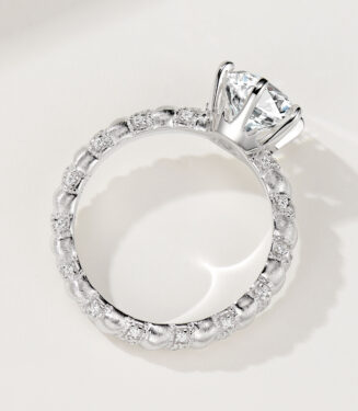 back view close-up of Vintage brushed wrap ring