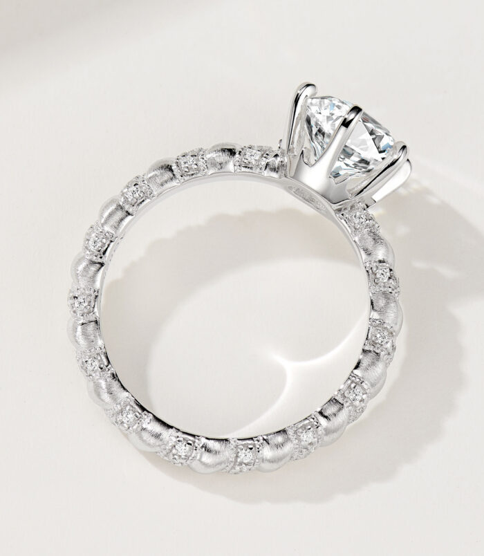 Vintage brushed wrap ring back view back view close-up of Vintage brushed wrap ring