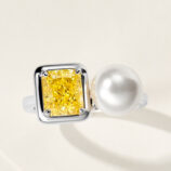 top view close-up of Two-Stone Open Sterling Silver Ring