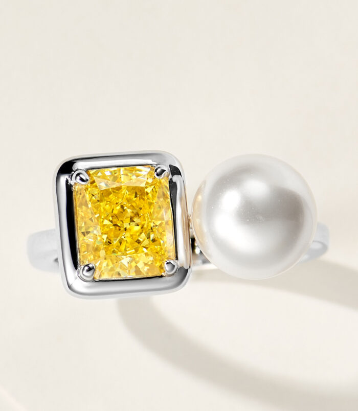 Two-Stone Open Sterling Silver Ring top view top view close-up of Two-Stone Open Sterling Silver Ring